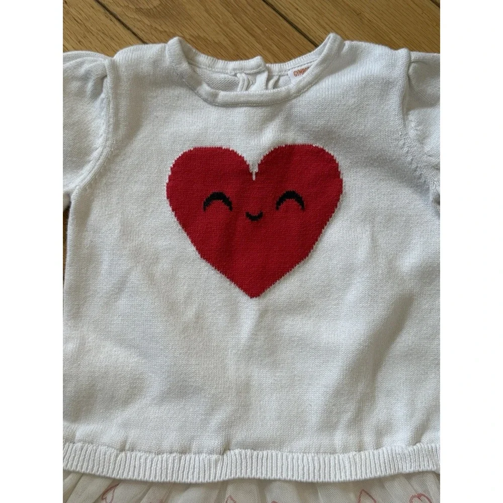 Gymboree Baby 18-24 months Dress Valentine's Day Heart‎ Knit Sweater w/ Tutu